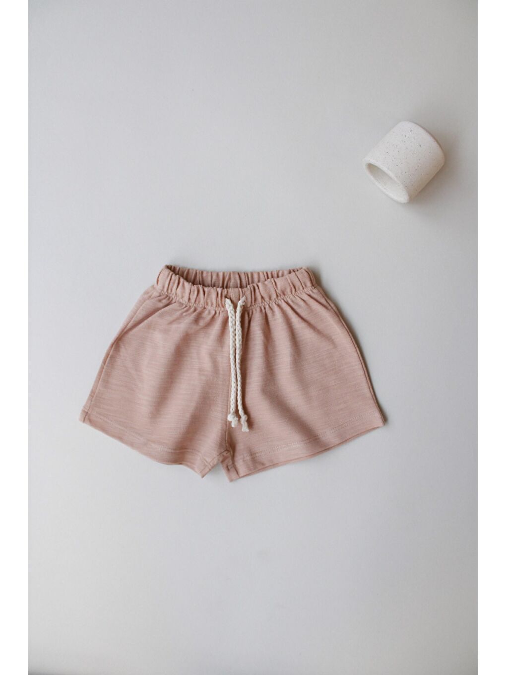 Bej Bağcıklı Basic Şort