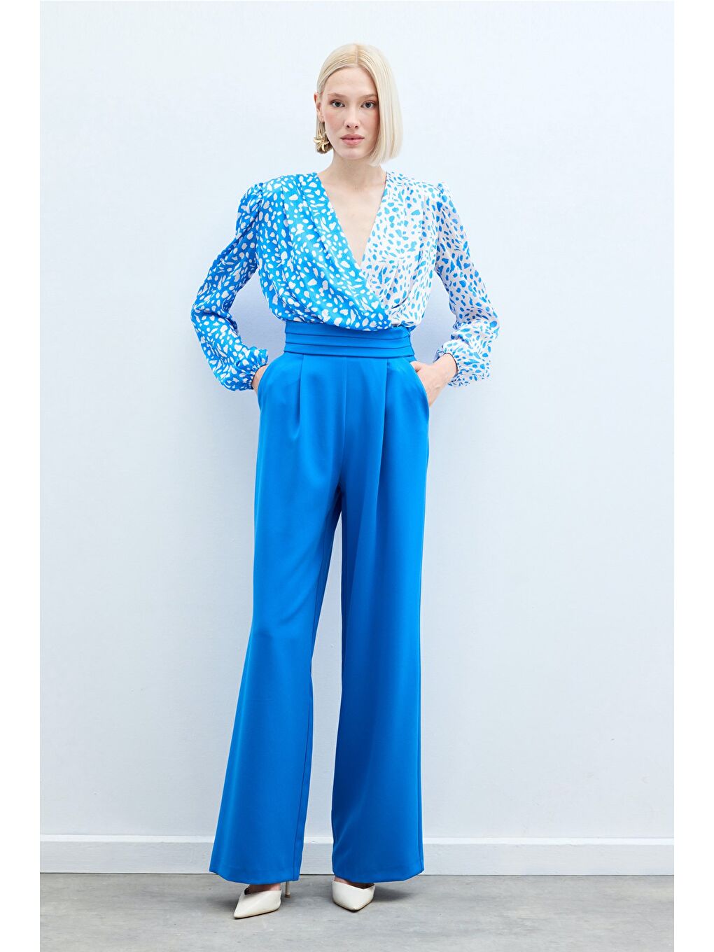 Bel Detaylı Cepli Pantolon - İndigo