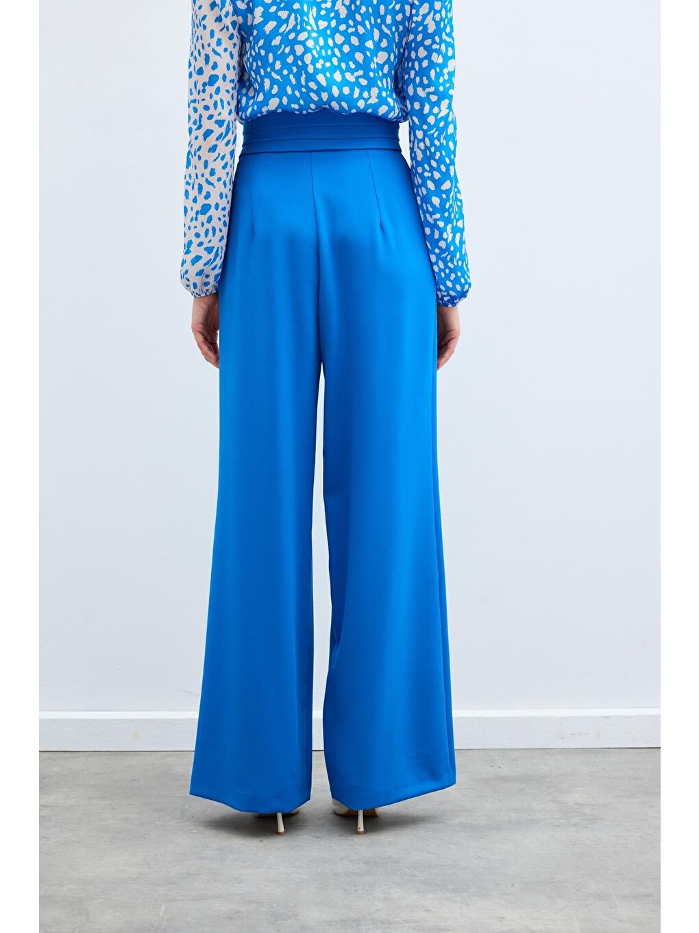 Bel Detaylı Cepli Pantolon - İndigo-4