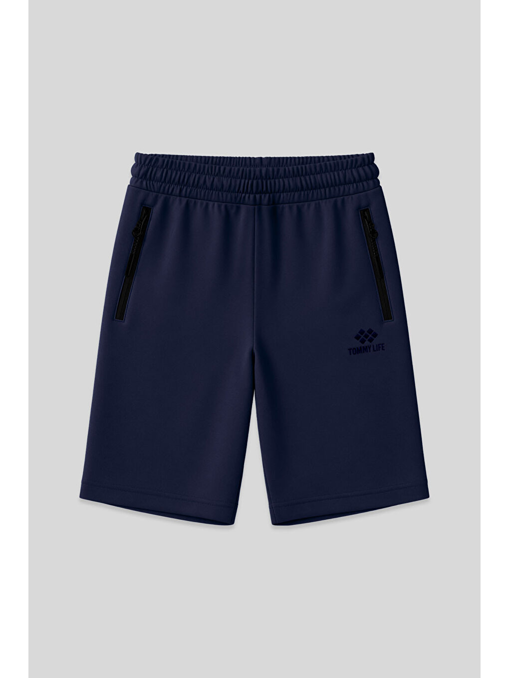 İndigo Gizli Fermuar Arka Cepli Bağcıklı Standart Kalıp Erkek Şort - 81136