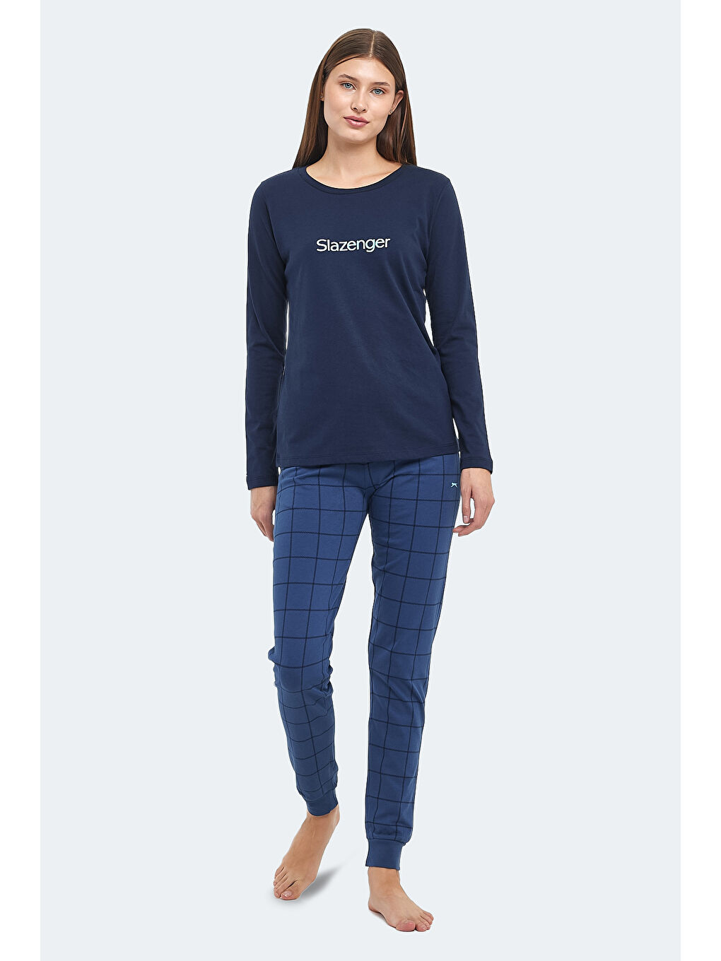 PAOLINA IN Kadın Pamuklu Lacivert / Turkuaz Pijama-6