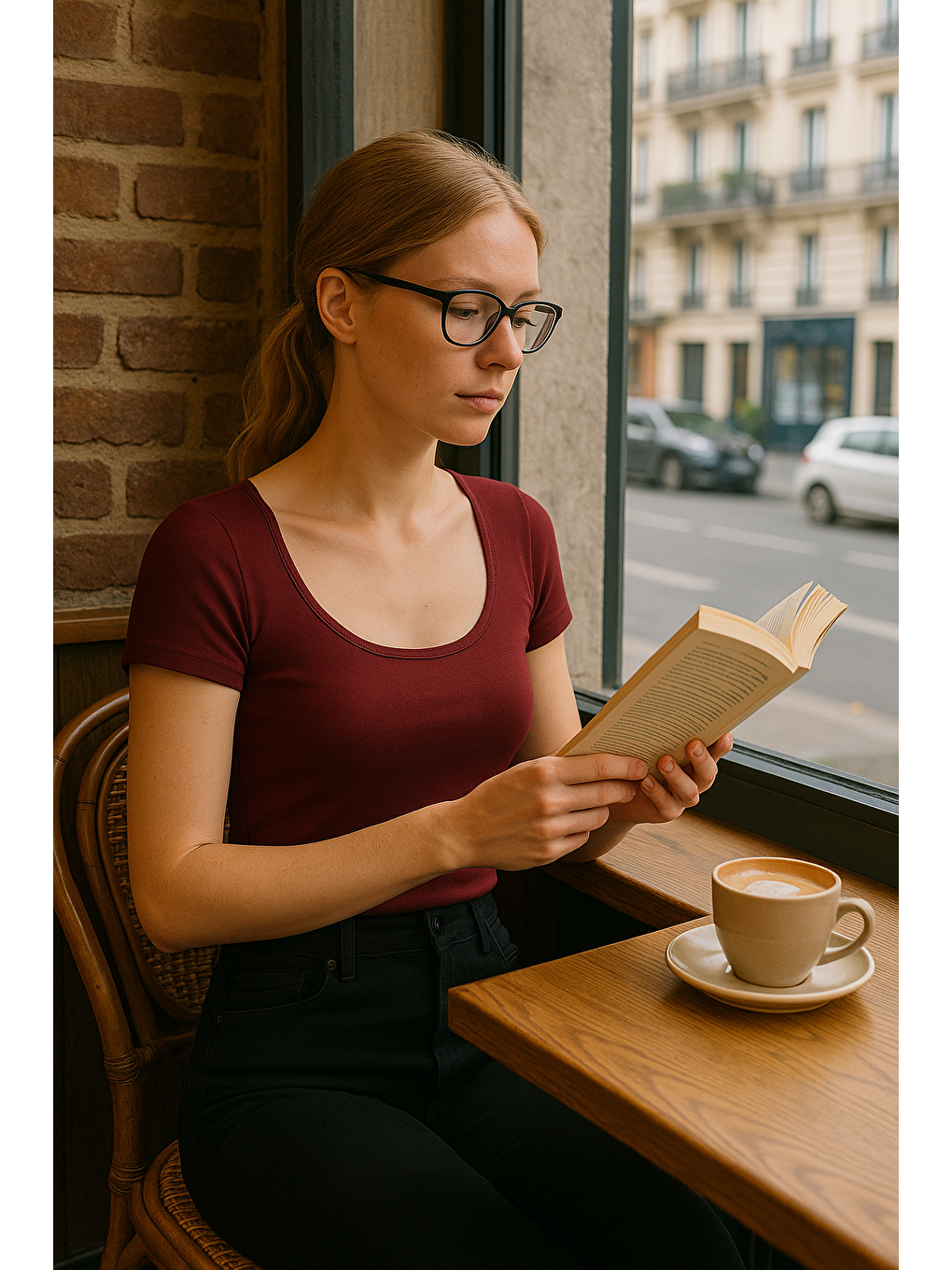 Bordo Geniş Yaka Kadın Tişört Mg2341-3