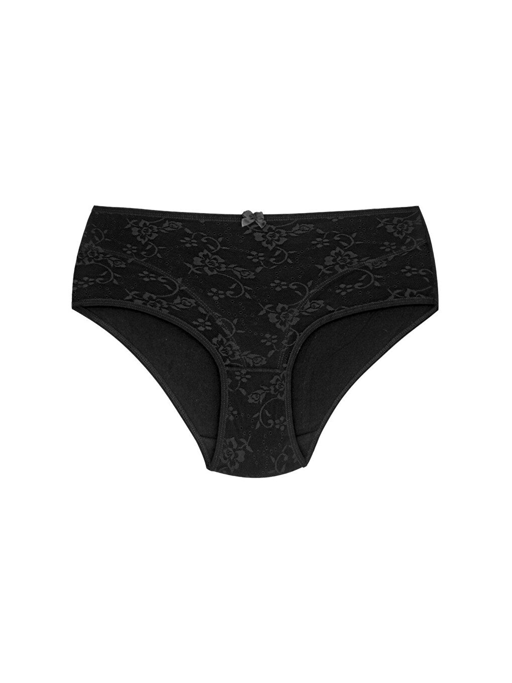 Kırmızı Pamuklu Önü Astarlı Lez Dantel Yüksek Bel Kadın Külot 2'li-2