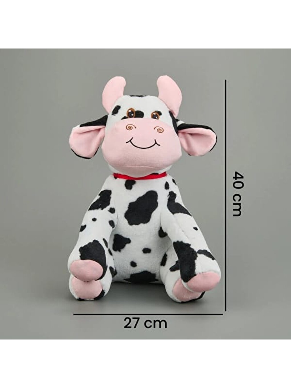 Soft Büyük İnek Figürlü Yastık - Beyaz / Siyah - 40x27 Cm-3