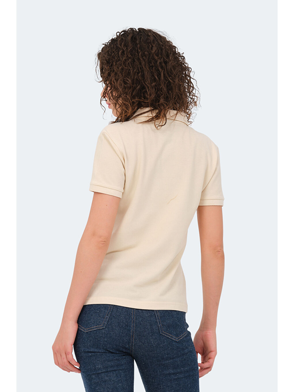 Ekru VERA I Kadın Polo Yaka Krem Tişört-1