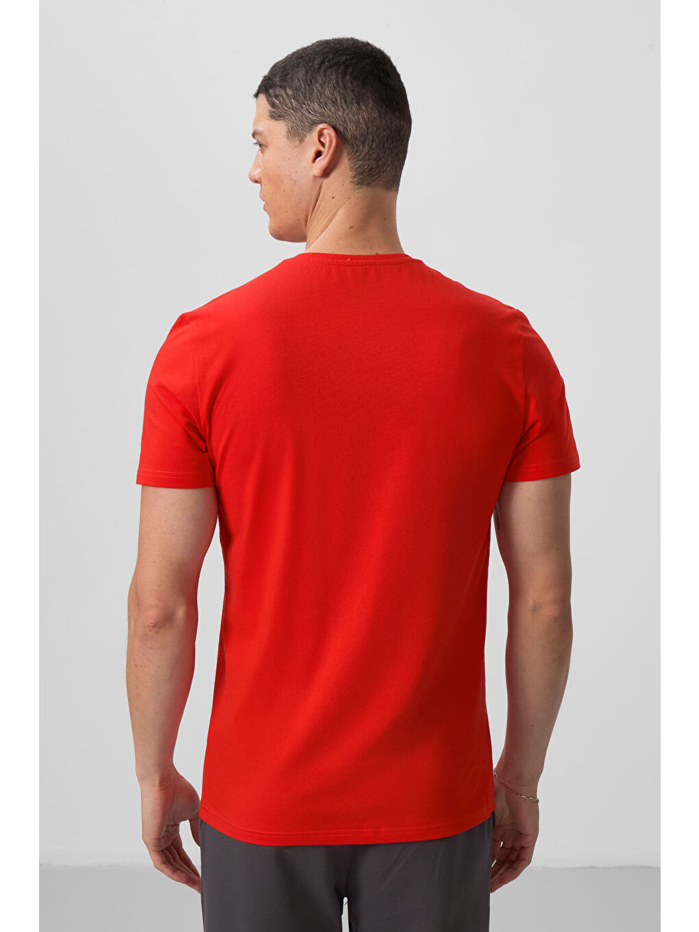 Kırmızı Fiesta Basic Kısa Kol Standart Kalıp V Yaka Erkek Tişört - 87912-4