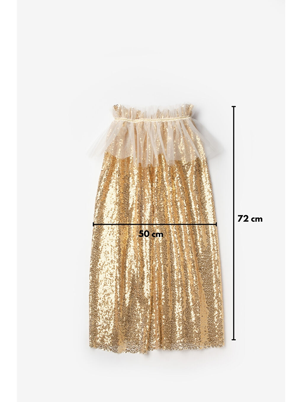 Sarı Altın Payetli Kız Çocuk Parti Pelerini-4