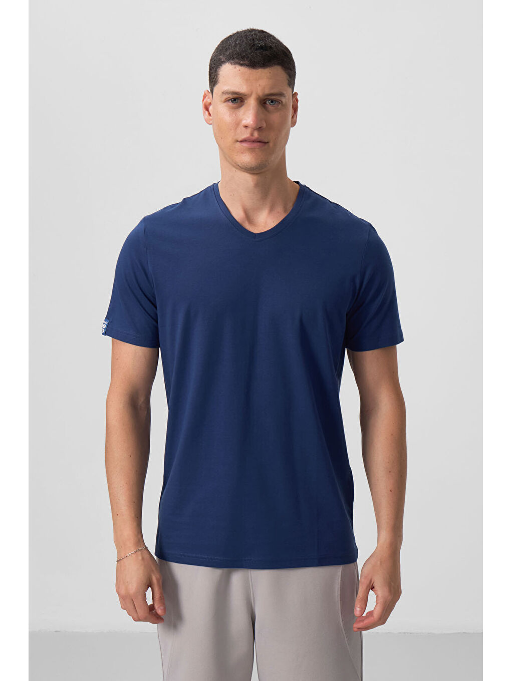 İndigo Basic Kısa Kol Standart Kalıp V Yaka Erkek Tişört - 87912-3