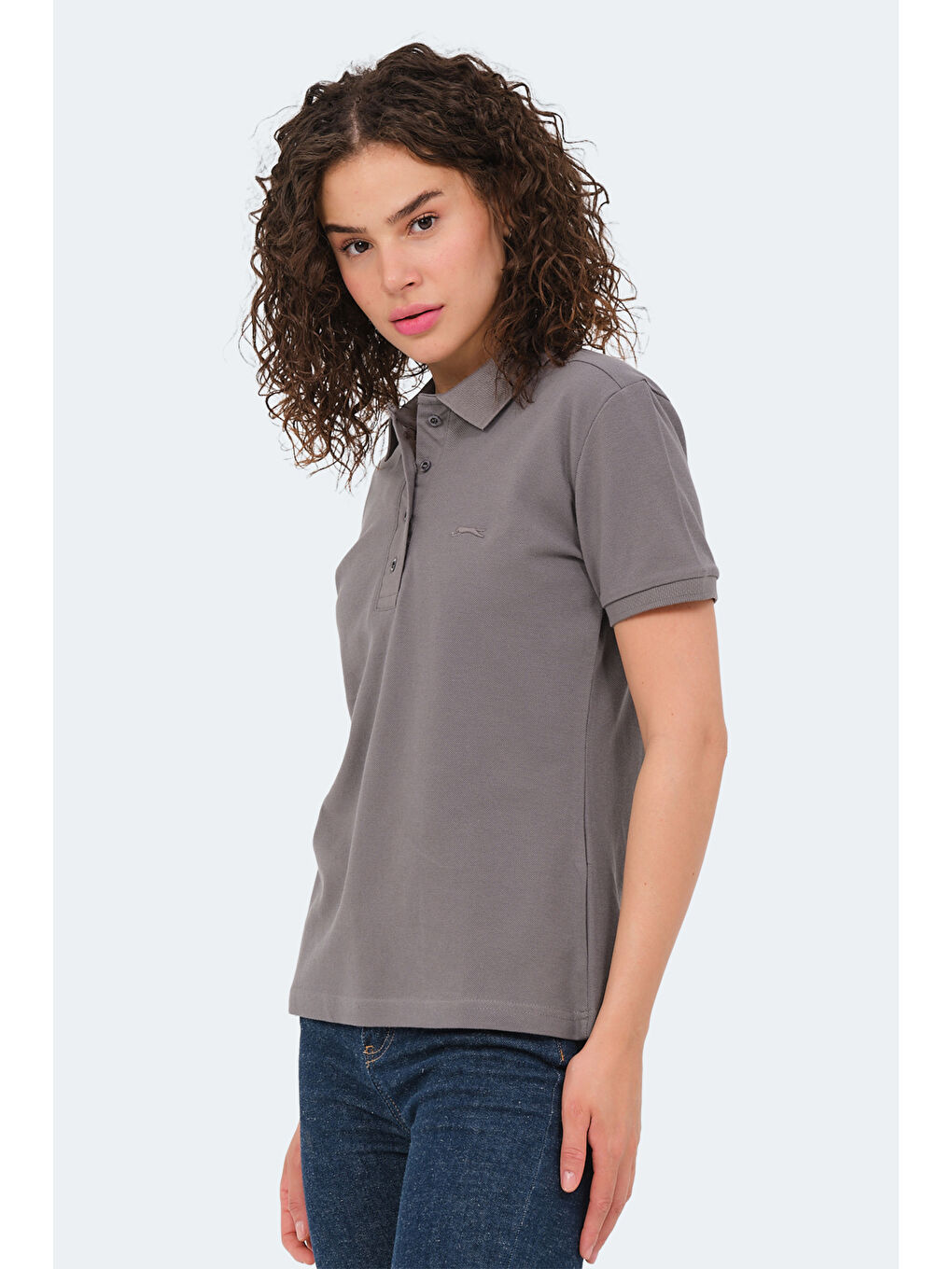 VERA I Kadın Polo Yaka Koyu Gri Tişört-2