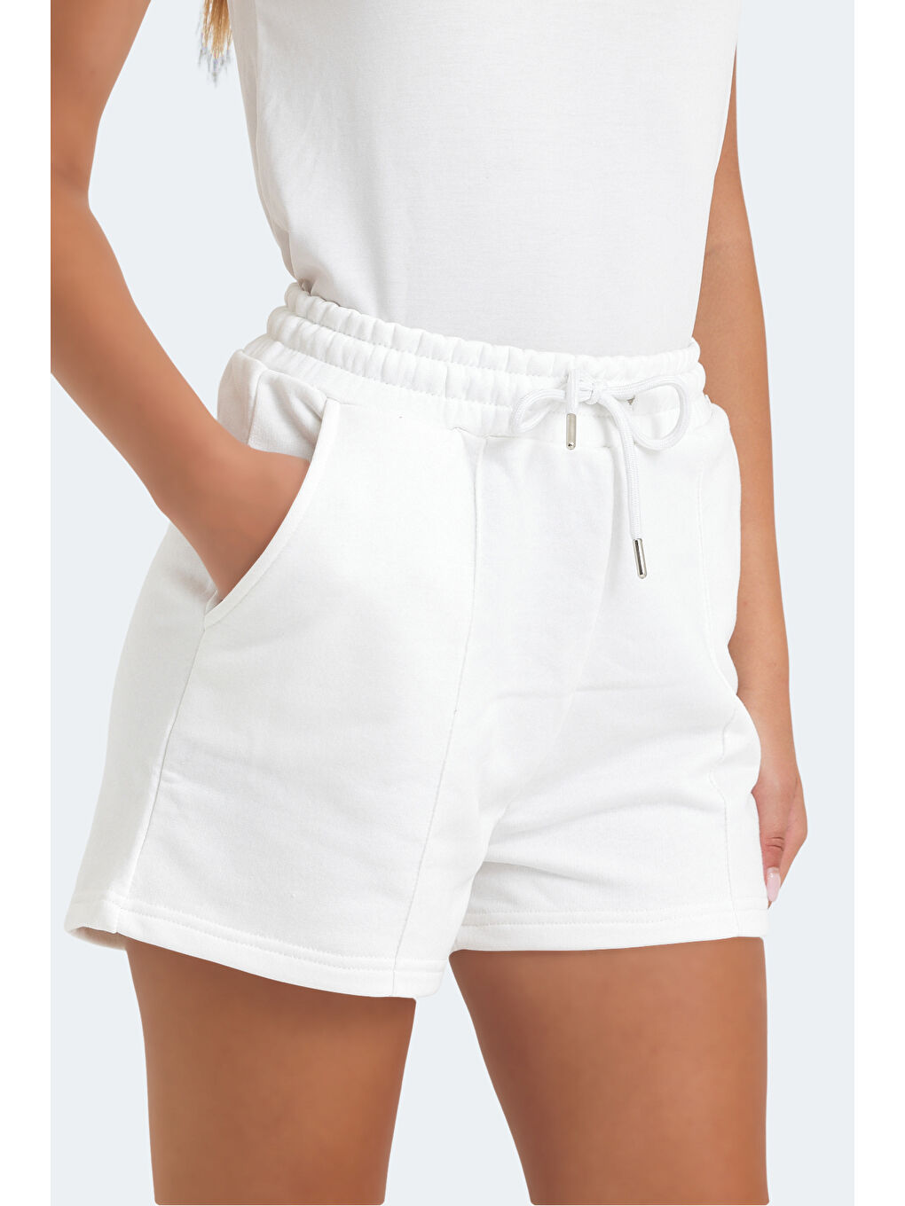 VIXI Kadın Cepli Ekru Şort-2