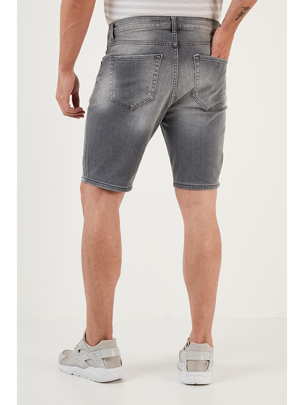 Buratti Gri Pamuklu Normal Bel Slim Fit Jean  Short 4501M22IBIZA - 2