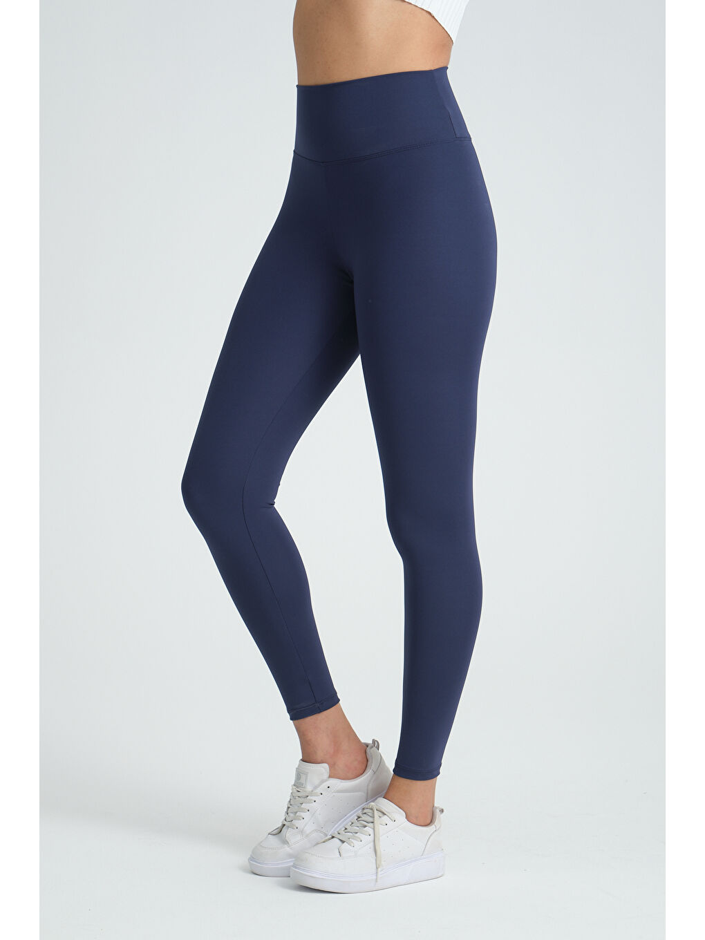 Lacivert Yüksek bel İçi Şardonlu Dalgıç Esnek Tayt-2