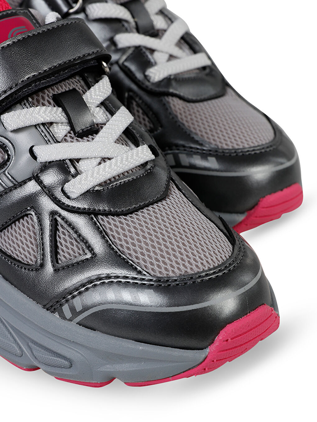 Gri Sport Kız Çocuk Spor Ayakkabı 31-35 Numara Füme-Fuşya-3