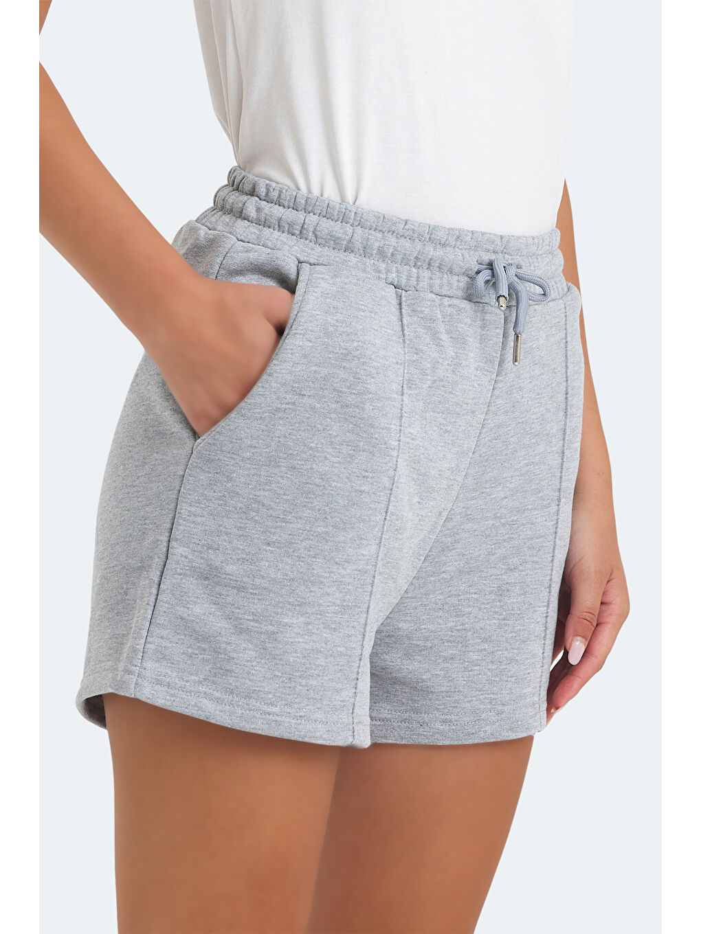 VIXI Kadın Cepli Gri Şort-2