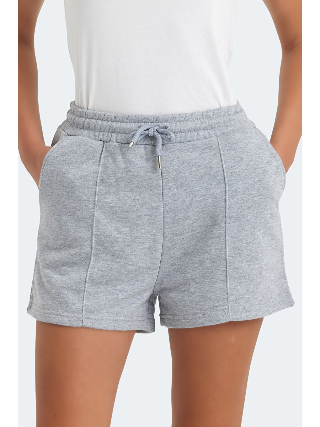 VIXI Kadın Cepli Gri Şort-6