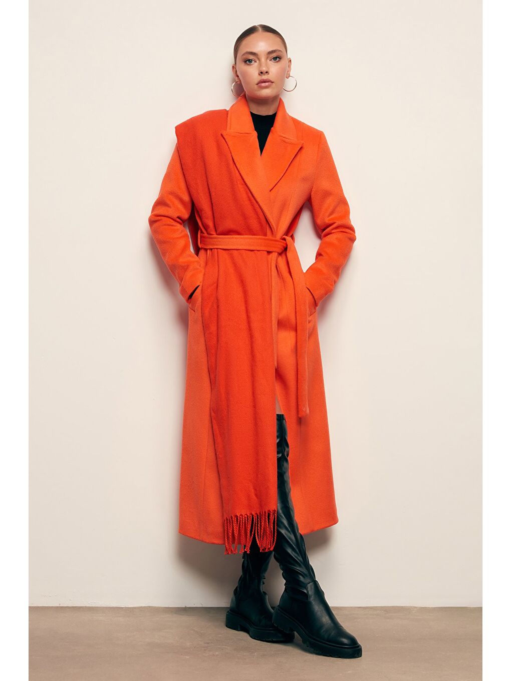 Turuncu Kuşaklı Uzun Kaban - Oranj-4