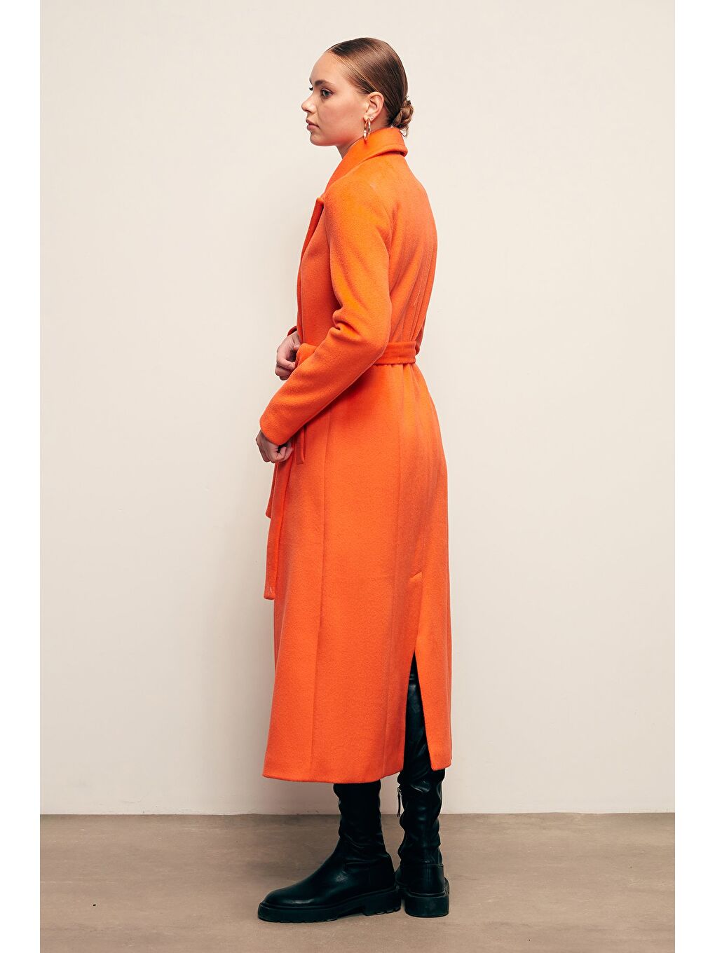 Turuncu Kuşaklı Uzun Kaban - Oranj-5