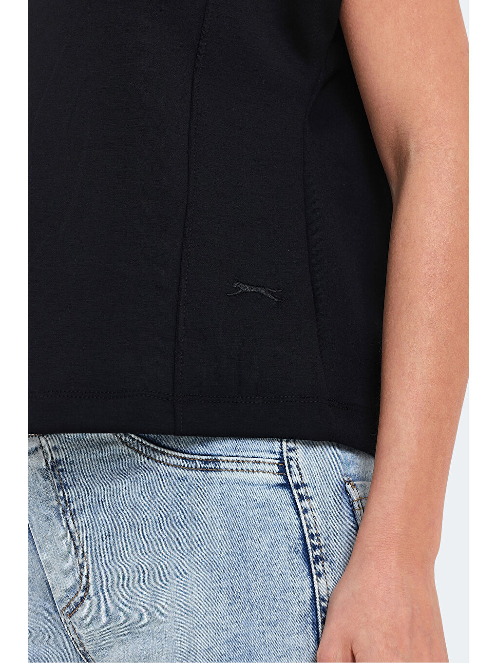 VINCENZA Kadın Siyah Tişört-4