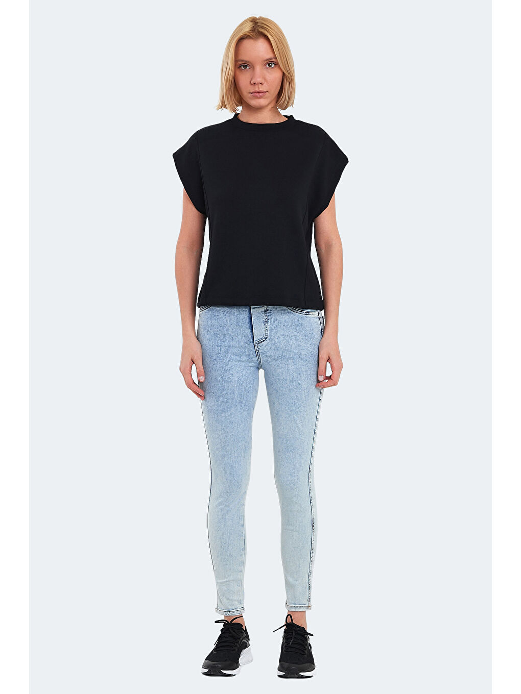 VINCENZA Kadın Siyah Tişört-6