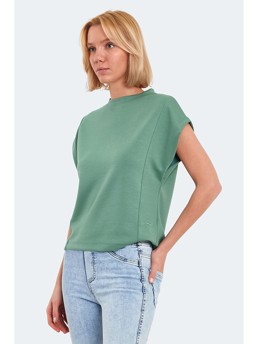 Turkuaz VINCENZA Kadın Su Yeşili Tişört-2