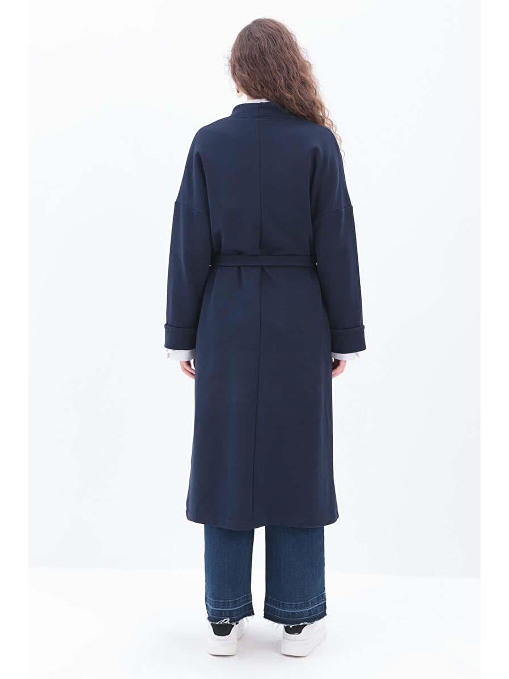 Lacivert Kolu Katlamalı Sweat Hırka-3