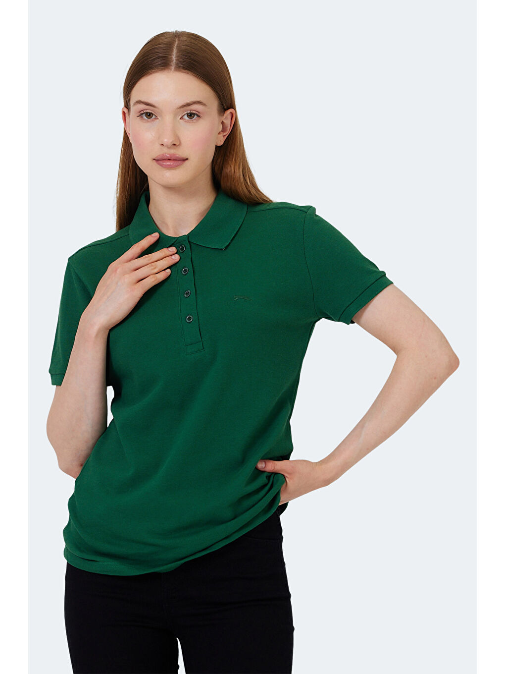 VERA I Kadın Polo Yaka Yeşil Tişört-2