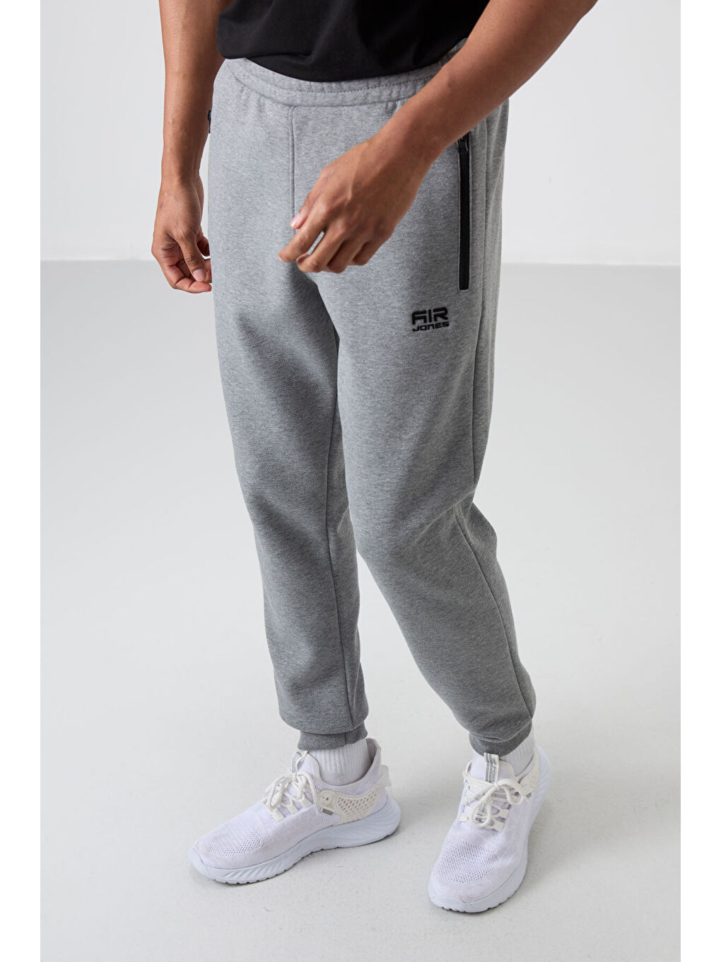 Cesar Gri Melanj Fermuar Cepli Şardonlu Jogger  Erkek Jogger Eşofman Altı - 84929