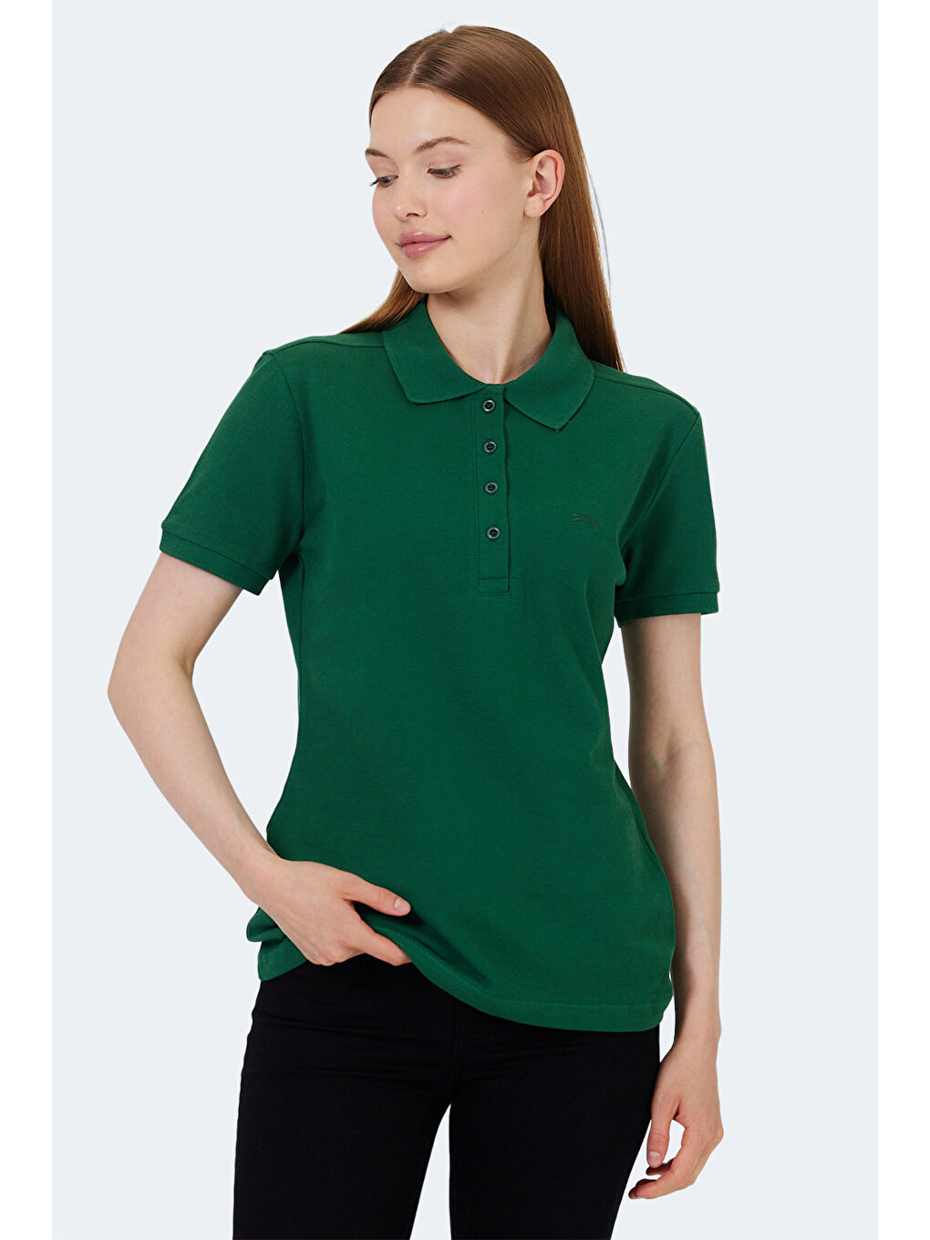VERA I Kadın Polo Yaka Yeşil Tişört-5