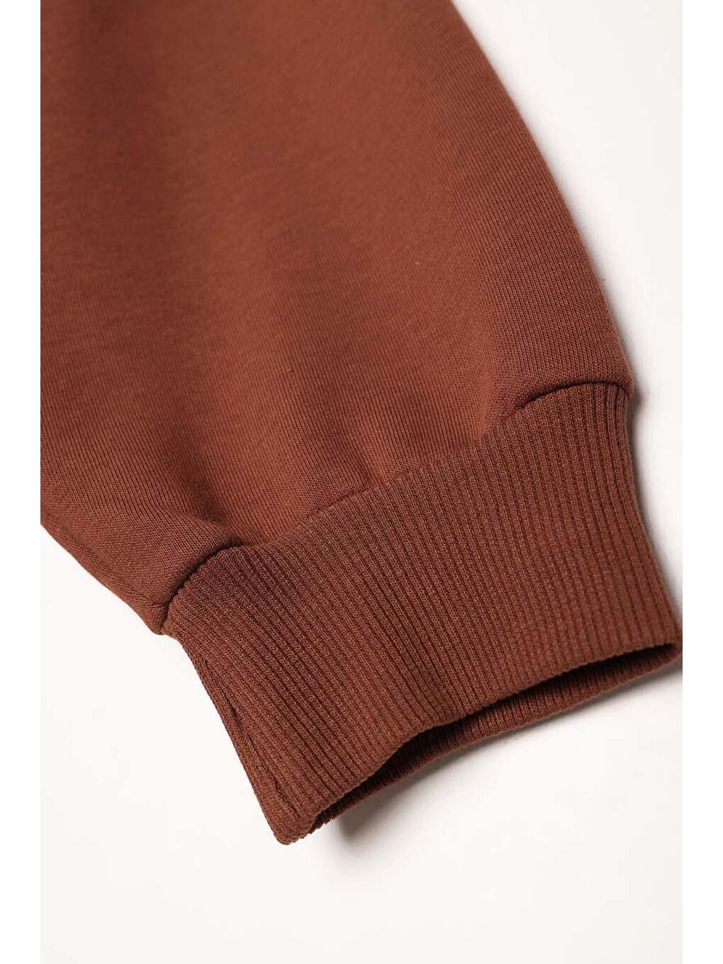 Kahverengi Açık Kahve Kanguru Cepli Oversize Sweat Hırka-6