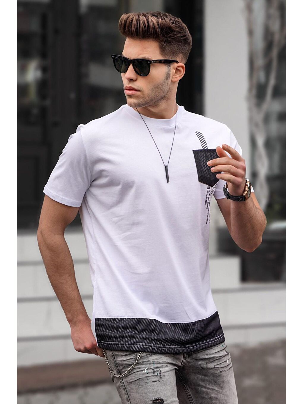 Siyah Erkek Beyaz Tişört 5387