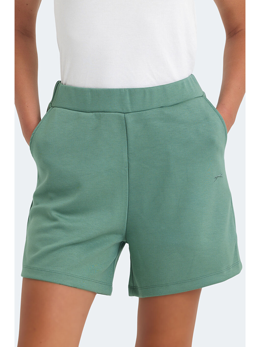 Turkuaz Kadın Şort Su Yeşili-5