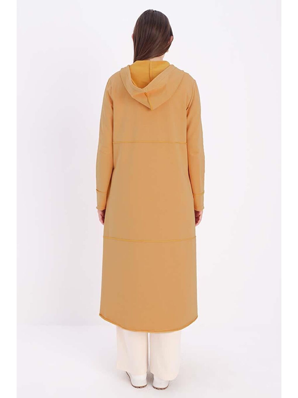 Açık Sarı Kapüşonlu Fermuarlı-2