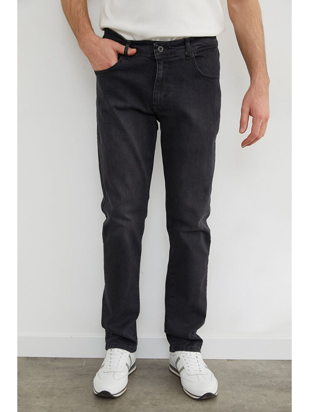 Gri Büyük Beden Regular Fit Jean-1