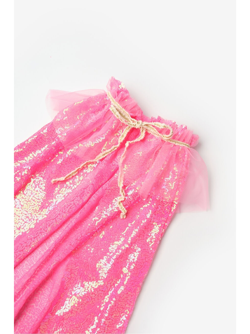 Fuşya Payetli Kız Çocuk Parti Pelerini-4