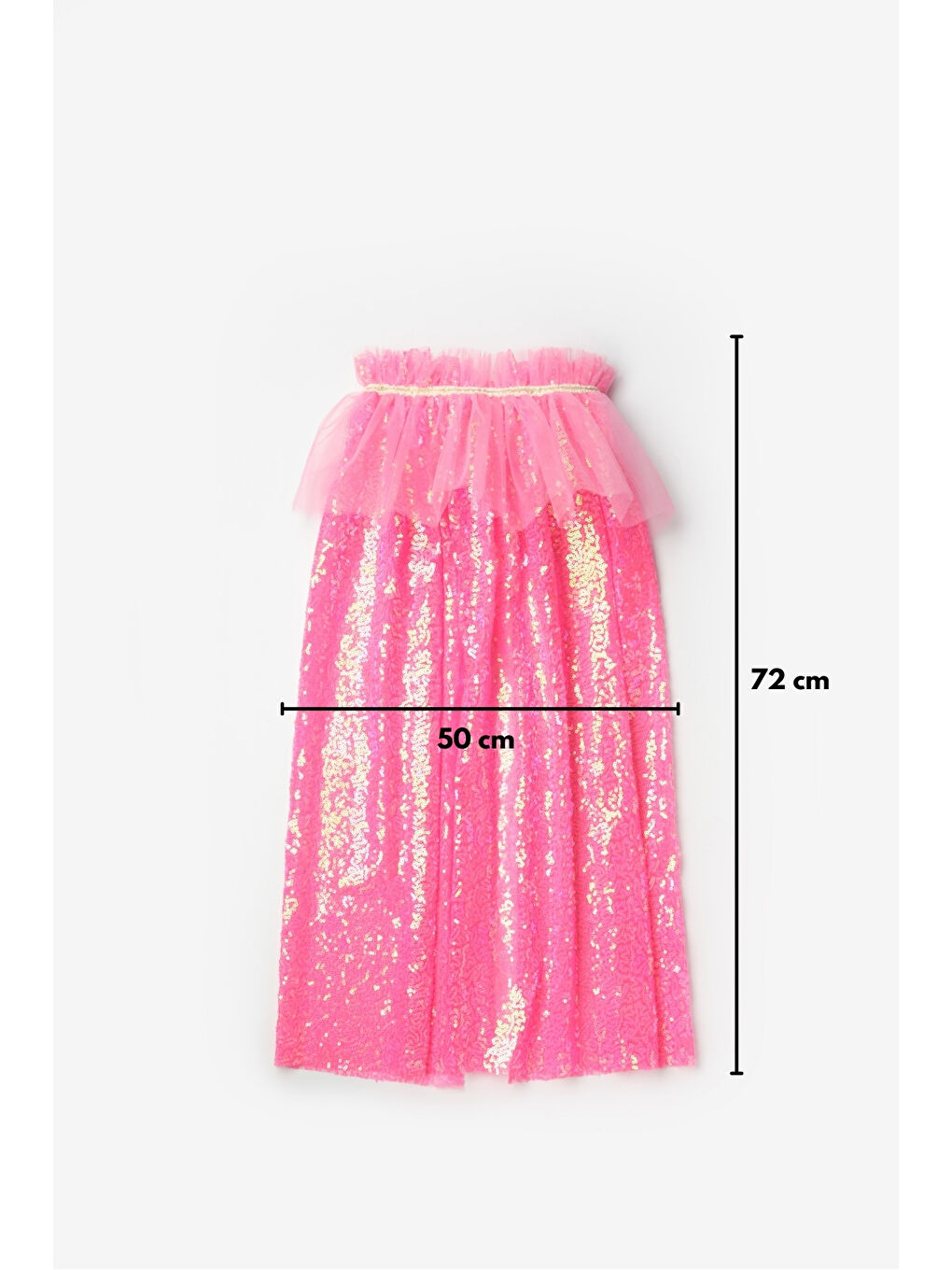 Fuşya Payetli Kız Çocuk Parti Pelerini-5