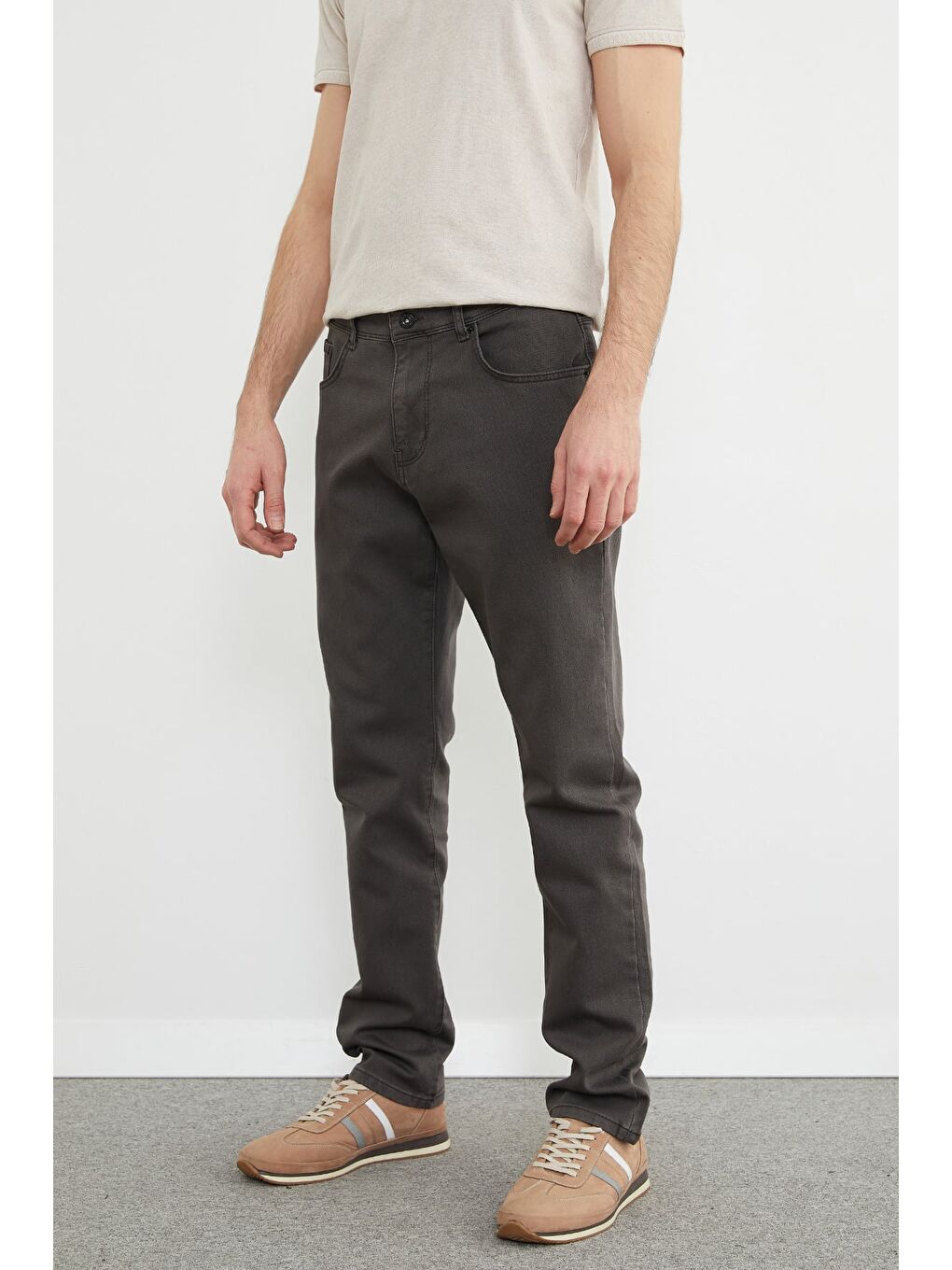 Antrasit Büyük Beden Regular Fit Normal Bel Jean-4