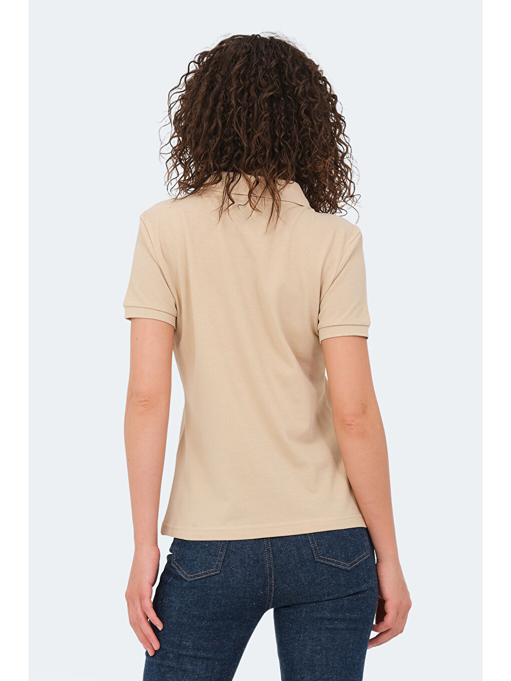VERA I Kadın Polo Yaka Bej Tişört-1