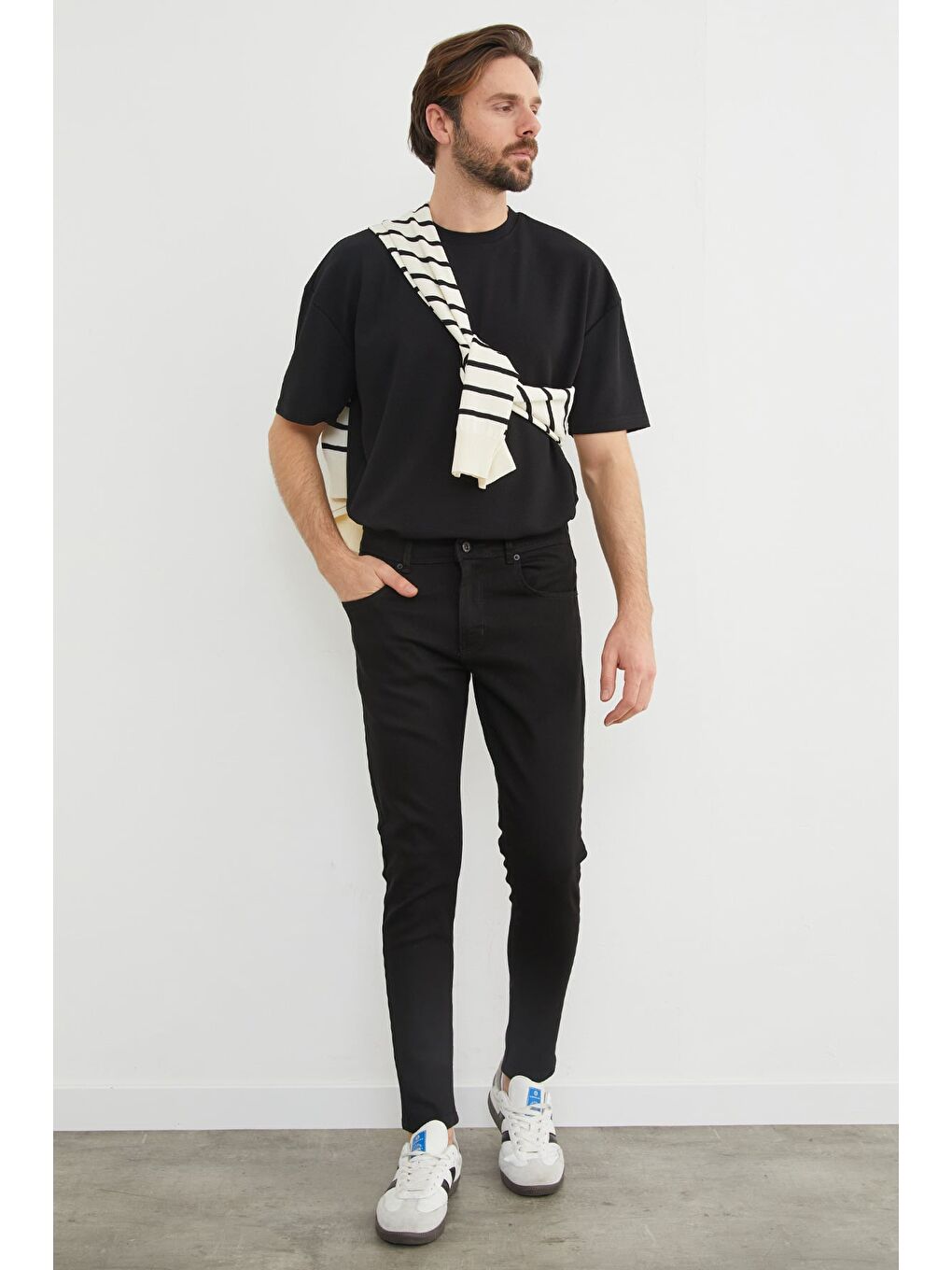 Siyah Slim Fit Normal Bel Jean-2