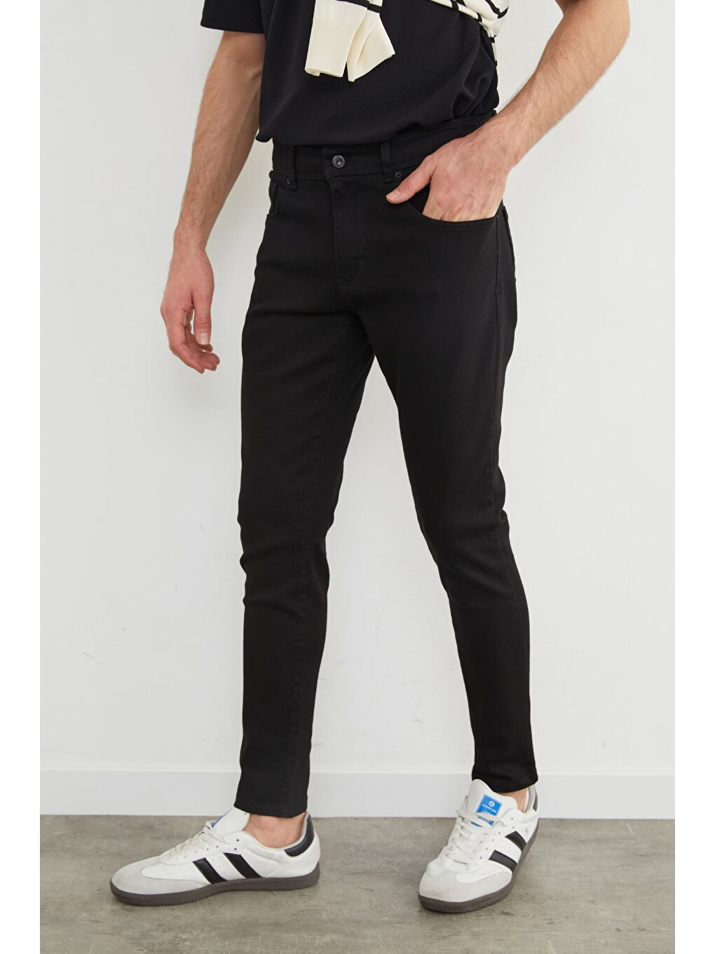 Siyah Slim Fit Normal Bel Jean-4