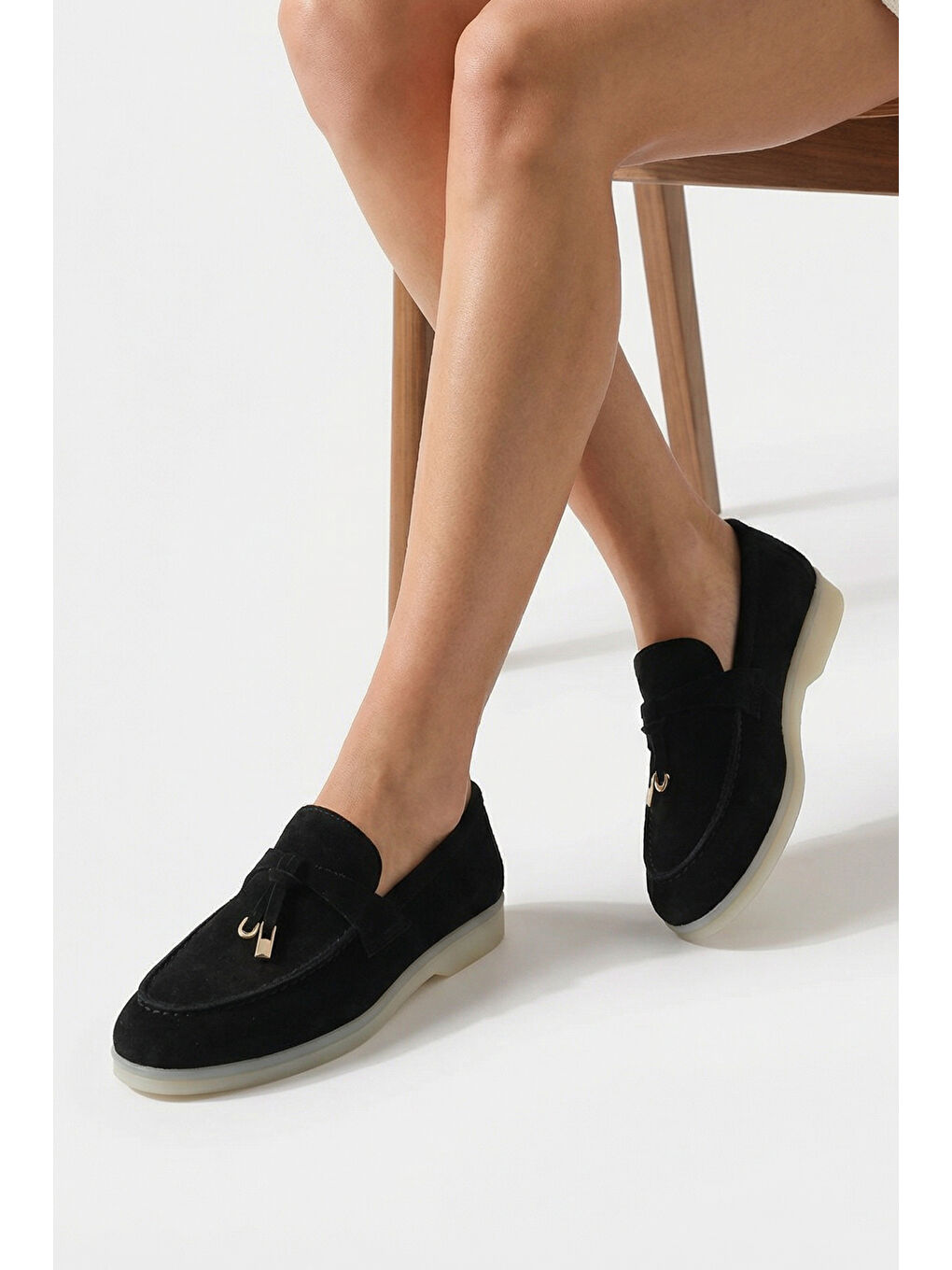 Siyah Vikki Hakiki Deri Kadın Loafer-1