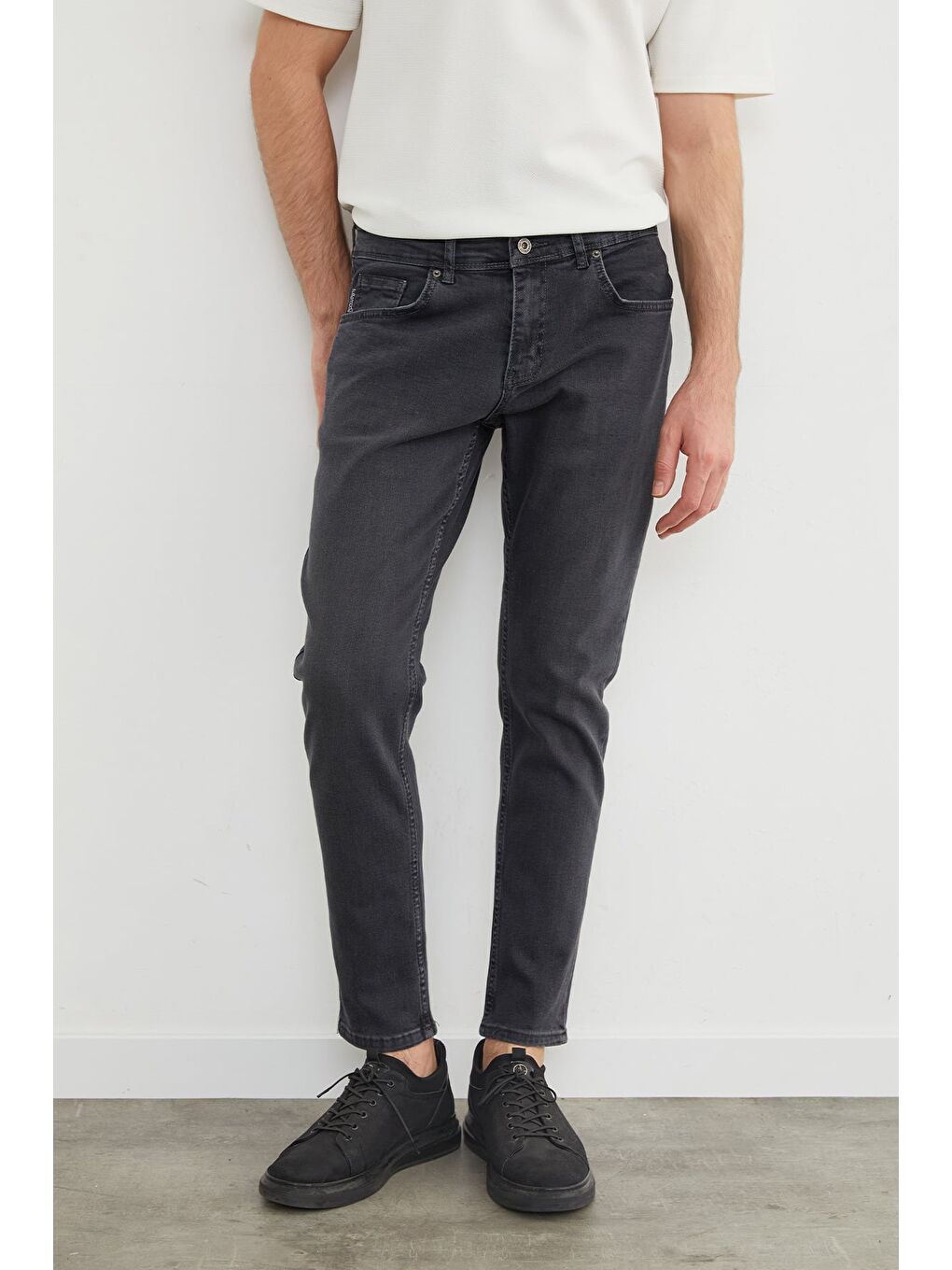 Gri Slim Fit Normal Bel Jean-1