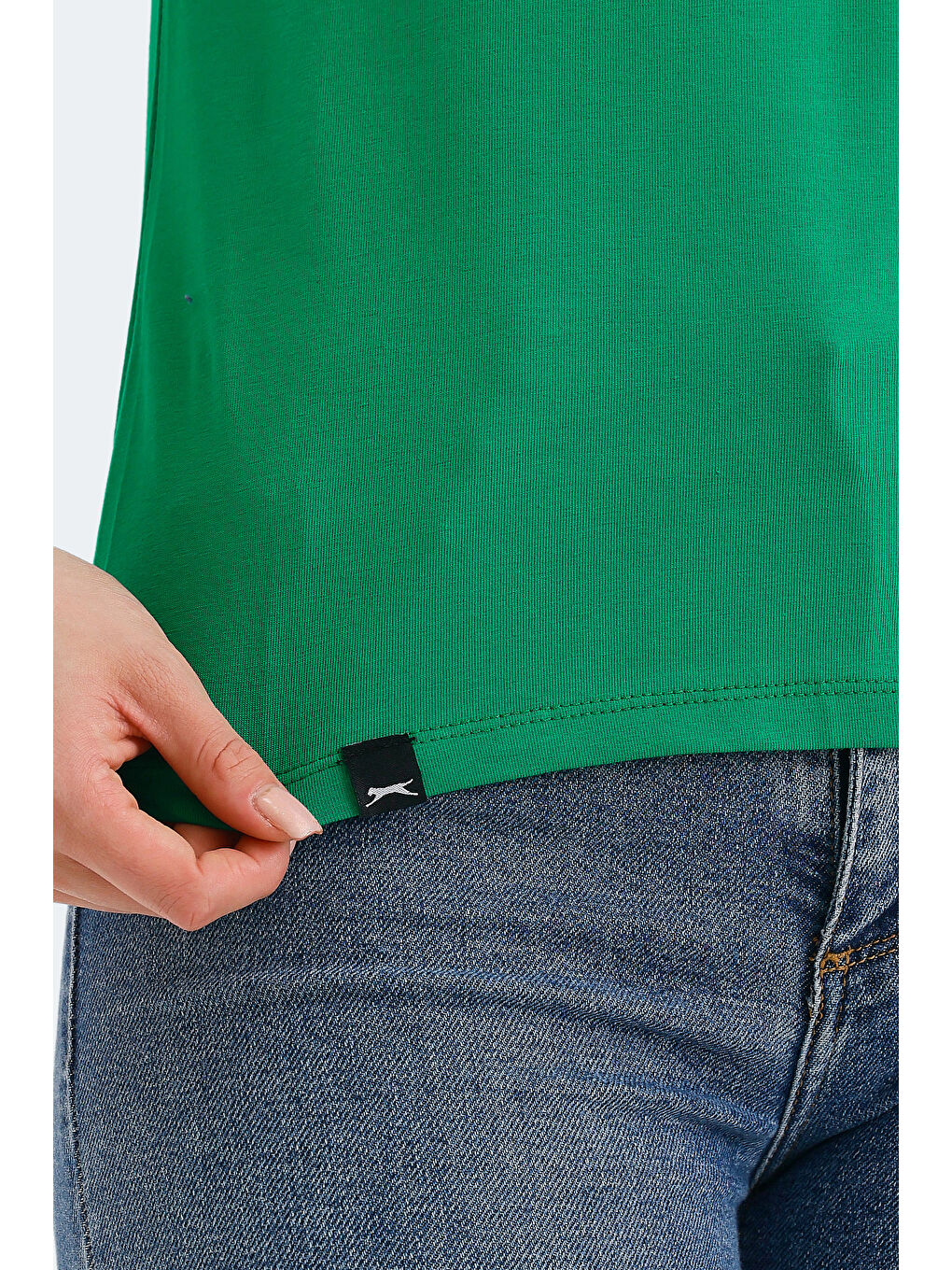 VIVEK Kadın V Yaka Yeşil Tişört-3