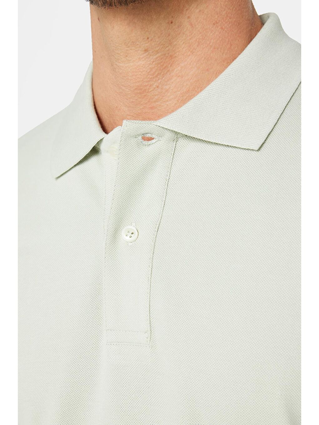 Erkek Slim Fit Dar Kesim %100 Pamuk Düz Pike Gri Polo Yaka Tişört-3