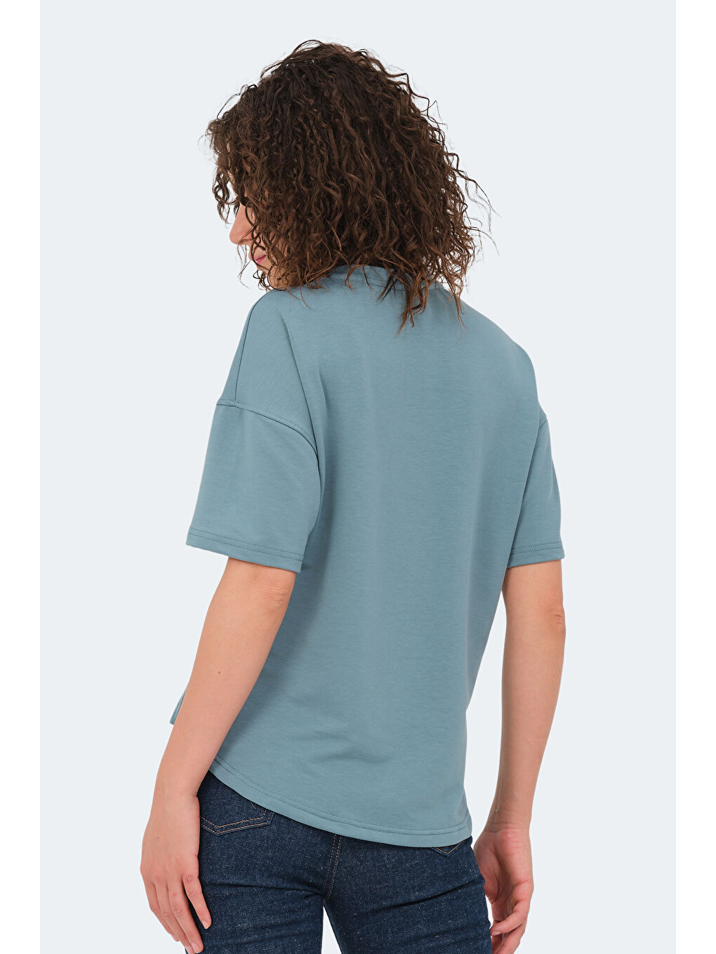Turkuaz VILLAGE Kadın Oversıze Su Yeşili Tişört-1