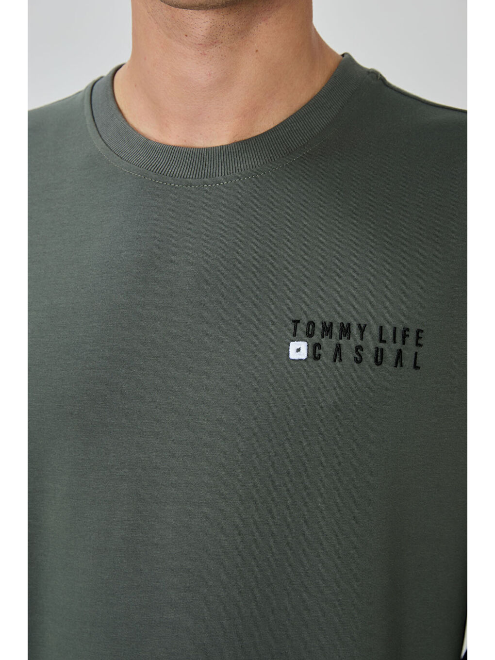 Yeşil Çağla - Siyah Casual O Yaka Lastik Paça Erkek Oversize Eşofman Takımı - 85120-4