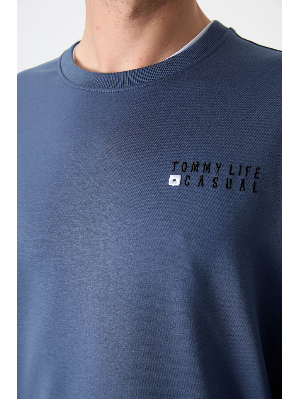 Petrol Casual Bisiklet Yaka Lastik Paça Erkek Oversize Eşofman Takımı - 85120-2