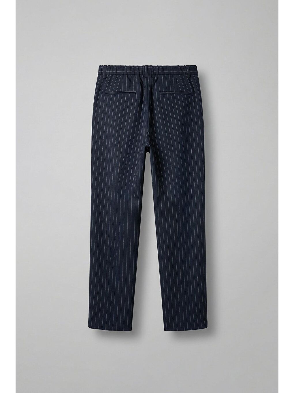 Erkek Çizgili Oversize Kruvaze Takım Elbise Lacivert-2