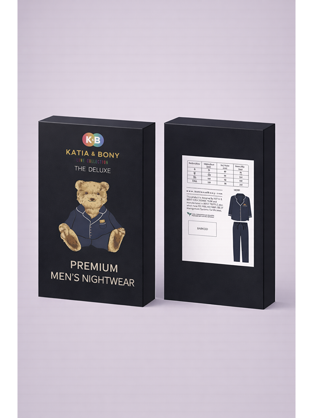 Erkek Teddy Baskılı Kutulu Pijama Takımı Lacivert-1