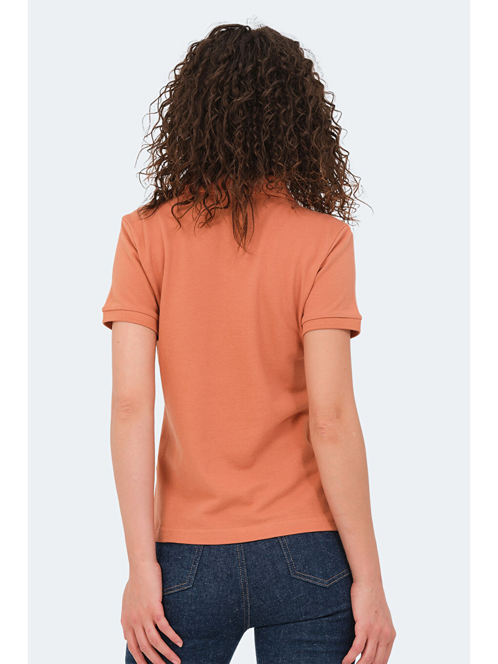 Kahverengi VERA I Kadın Polo Yaka Kiremit Tişört-1