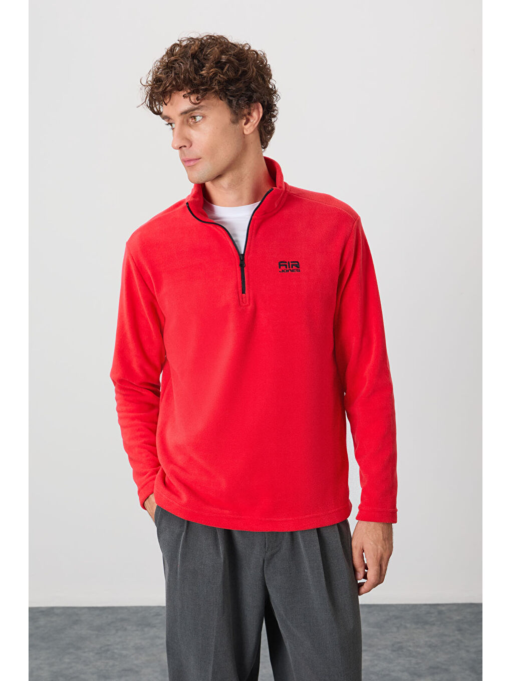 Kırmızı River Fiesta Dik Yaka Erkek Polar Sweatshirt - 88310